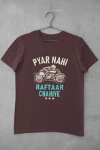 Load image into Gallery viewer, Pyaar Nahi Raftaar Chahiye Biker Mens Half Sleeves T-shirt- FunkyTeesClub - Funky Tees Club
