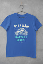 Load image into Gallery viewer, Pyaar Nahi Raftaar Chahiye Biker Mens Half Sleeves T-shirt- FunkyTeesClub - Funky Tees Club
