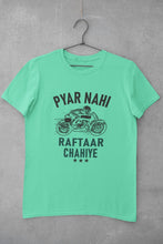 Load image into Gallery viewer, Pyaar Nahi Raftaar Chahiye Biker Mens Half Sleeves T-shirt- FunkyTeesClub - Funky Tees Club
