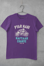 Load image into Gallery viewer, Pyaar Nahi Raftaar Chahiye Biker Mens Half Sleeves T-shirt- FunkyTeesClub - Funky Tees Club
