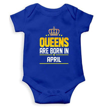 Load image into Gallery viewer, Queens Are Born In April Rompers for Baby Girl- FunkyTradition FunkyTradition
