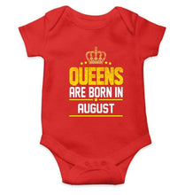Load image into Gallery viewer, Queens Are  Born In August Rompers for Baby Girl- FunkyTradition FunkyTradition
