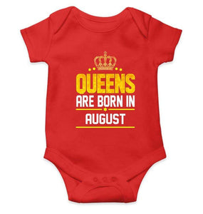 Queens Are  Born In August Rompers for Baby Girl- FunkyTradition FunkyTradition