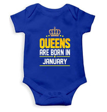 Load image into Gallery viewer, Queens Are Born In January Rompers for Baby Girl- FunkyTradition FunkyTradition
