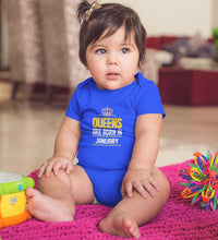 Load image into Gallery viewer, Queens Are Born In January Rompers for Baby Girl- FunkyTradition FunkyTradition
