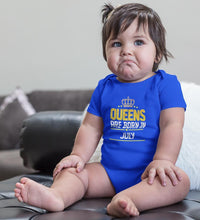 Load image into Gallery viewer, Queens Are Born In July Rompers for Baby Girl- FunkyTradition FunkyTradition
