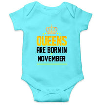 Load image into Gallery viewer, Queens Are Born In November Rompers for Baby Girl- FunkyTradition FunkyTradition

