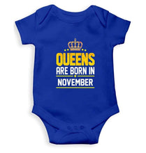 Load image into Gallery viewer, Queens Are Born In November Rompers for Baby Girl- FunkyTradition FunkyTradition
