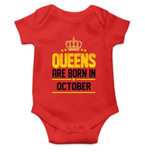 Load image into Gallery viewer, Queens Are Born In October Rompers for Baby Girl- FunkyTradition FunkyTradition
