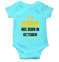 Load image into Gallery viewer, Queens Are Born In October Rompers for Baby Girl- FunkyTradition FunkyTradition
