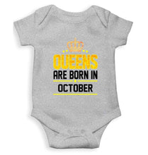 Load image into Gallery viewer, Queens Are Born In October Rompers for Baby Girl- FunkyTradition FunkyTradition
