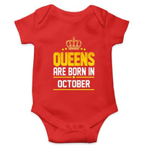 Load image into Gallery viewer, Queens Are Born In October Rompers for Baby Girl- FunkyTradition FunkyTradition
