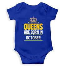 Load image into Gallery viewer, Queens Are Born In October Rompers for Baby Girl- FunkyTradition FunkyTradition
