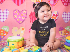 Rockin The Ganja Look Black Rompers for Baby Girl - KidsFashionVilla