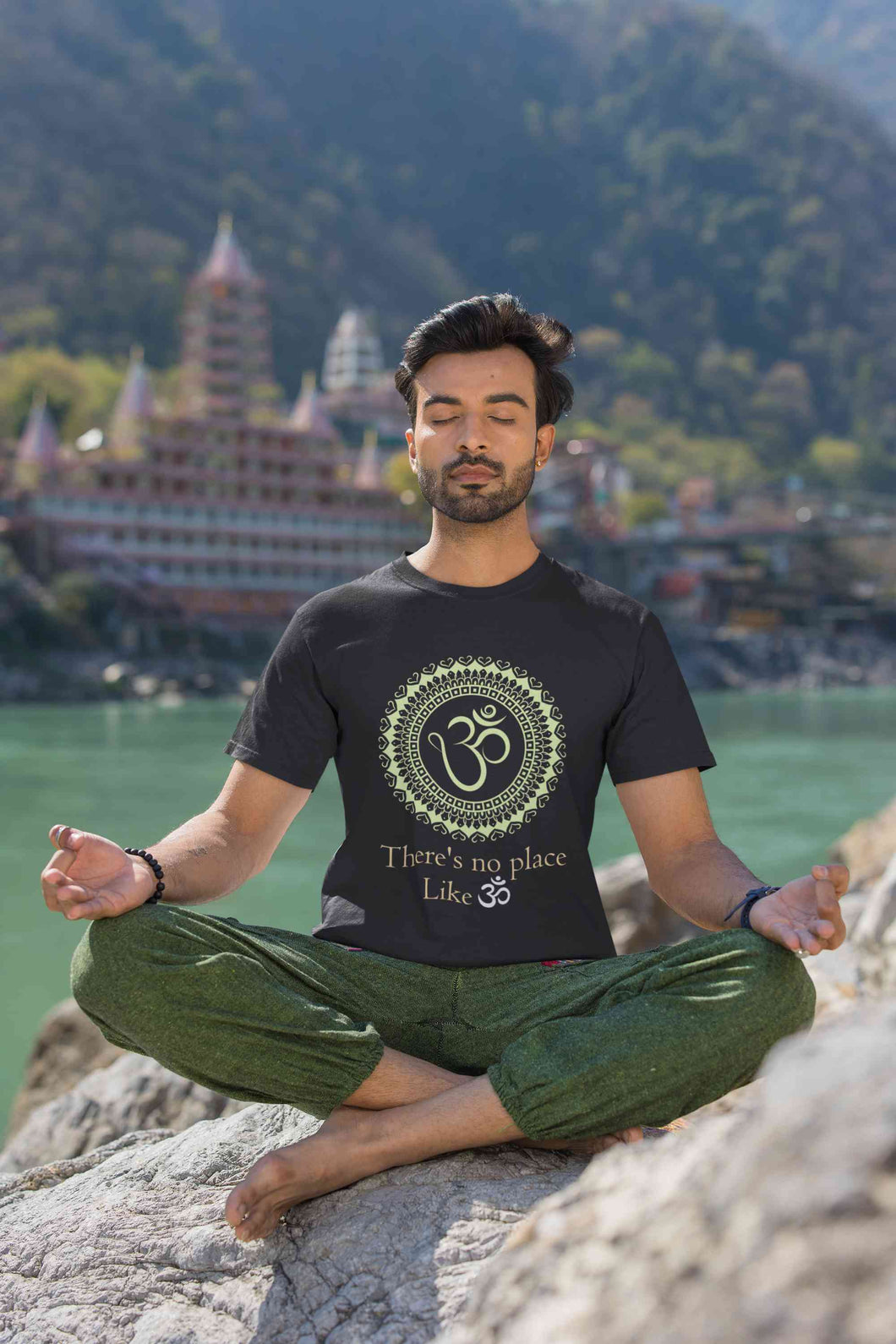 Om Yoga Mens Half Sleeves T-shirt- KidsFashionVilla