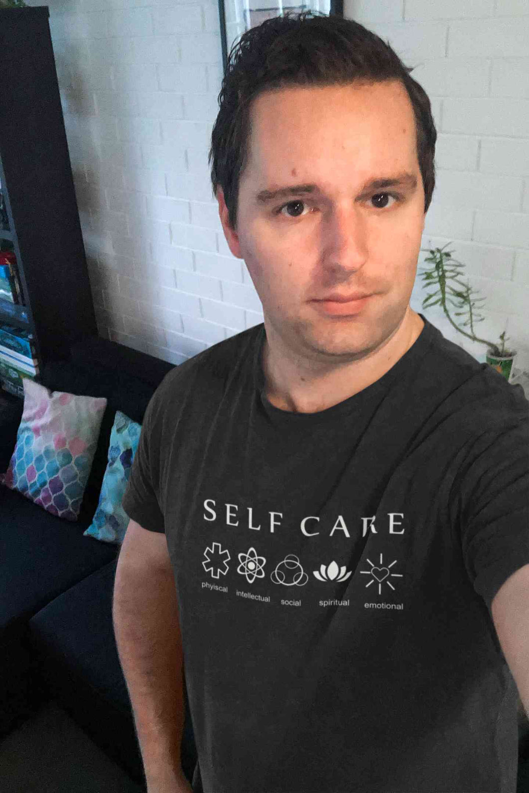 Self Care Mens Half Sleeves T-shirt- KidsFashionVilla