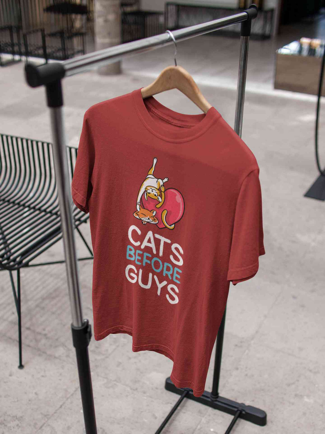 Cats Before Guys Women Half Sleeves T-shirt- KidsFashionVilla