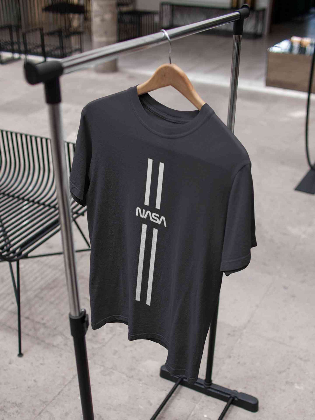 Strip Nasa Mens Half Sleeves T-shirt- KidsFashionVilla