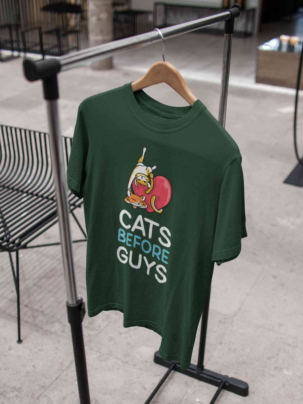 Cats Before Guys Women Half Sleeves T-shirt- KidsFashionVilla