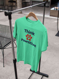 Think Pawsitive Mens Half Sleeves T-shirt- KidsFashionVilla