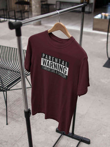 Parental Warning Quotes Mens Half Sleeves T-shirt- KidsFashionVilla