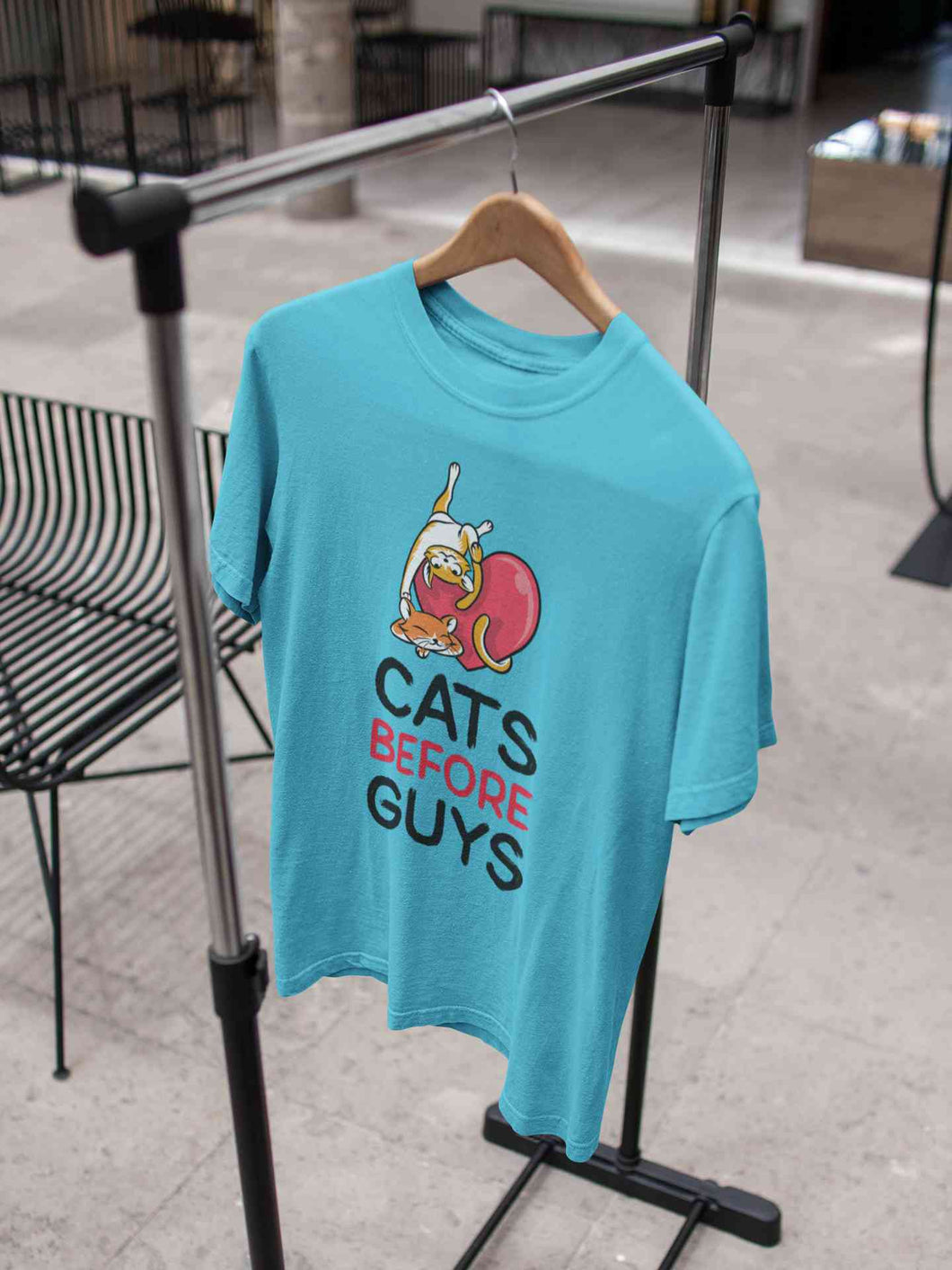 Cats Before Guys Women Half Sleeves T-shirt- KidsFashionVilla