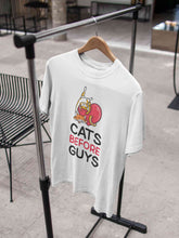 Load image into Gallery viewer, Cats Before Guys Women Half Sleeves T-shirt- KidsFashionVilla
