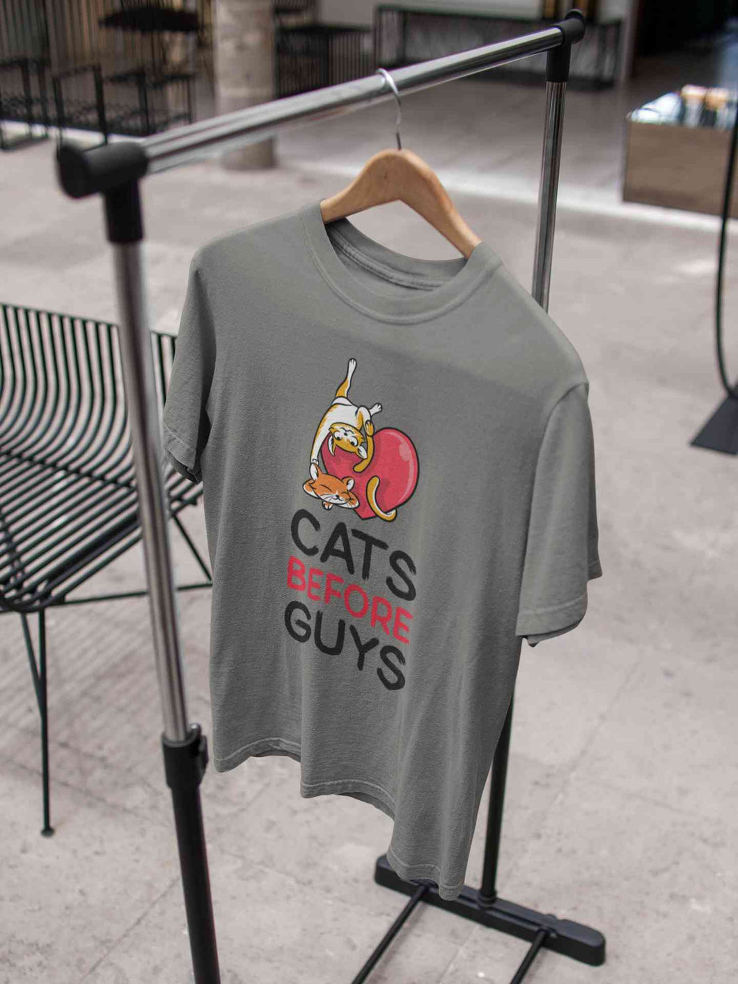 Cats Before Guys Women Half Sleeves T-shirt- KidsFashionVilla