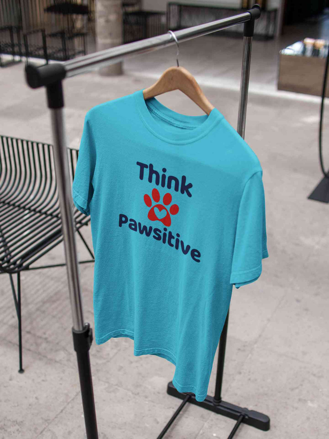 Think Pawsitive Mens Half Sleeves T-shirt- KidsFashionVilla
