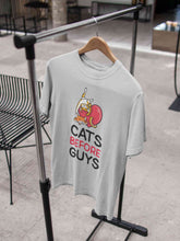 Load image into Gallery viewer, Cats Before Guys Women Half Sleeves T-shirt- KidsFashionVilla
