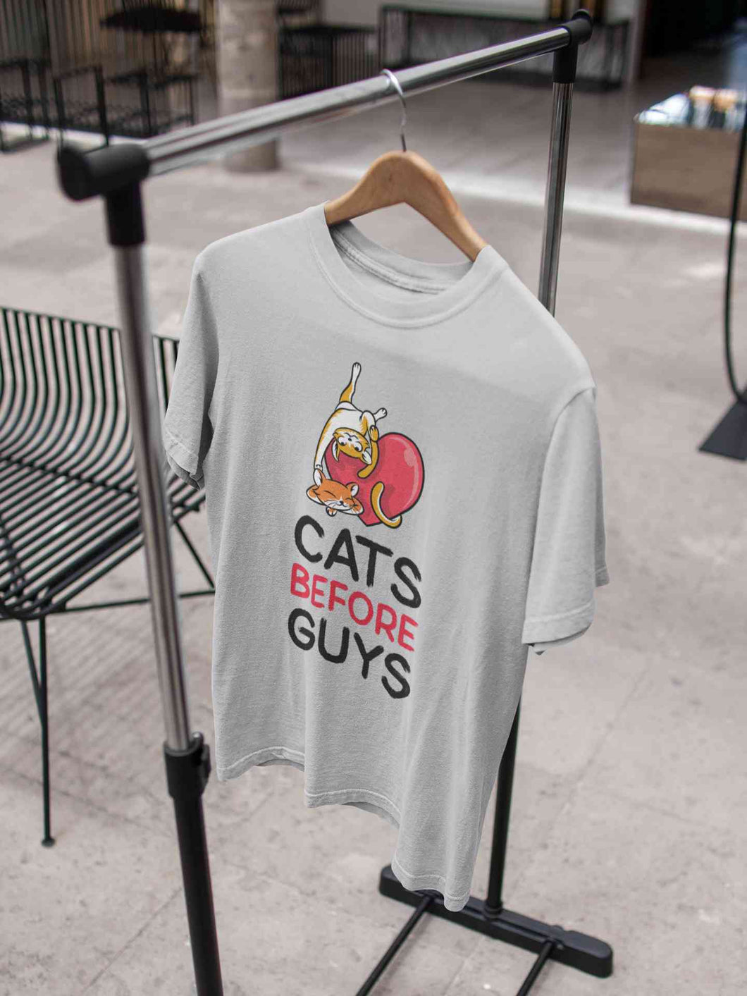 Cats Before Guys Women Half Sleeves T-shirt- KidsFashionVilla