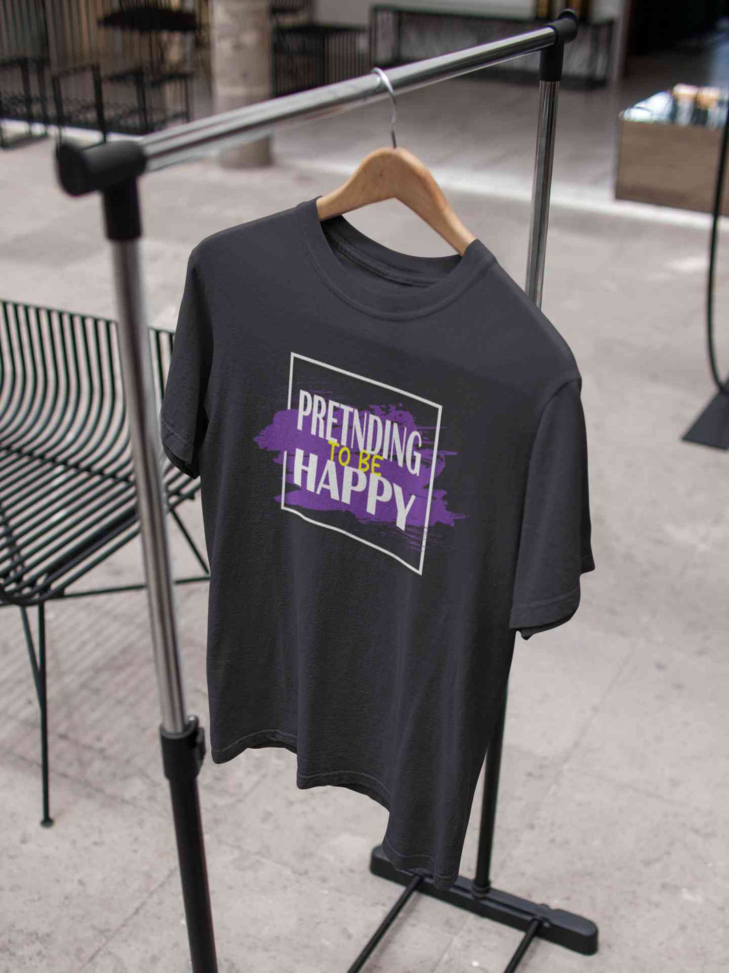Pretending To Be Happy Mens Half Sleeves T-shirt- KidsFashionVilla