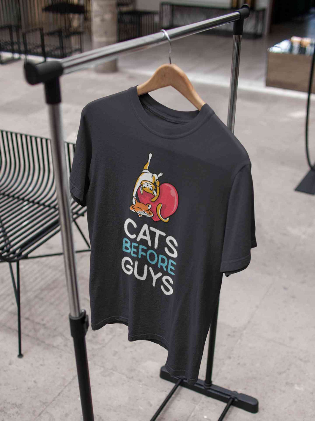 Cats Before Guys Women Half Sleeves T-shirt- KidsFashionVilla