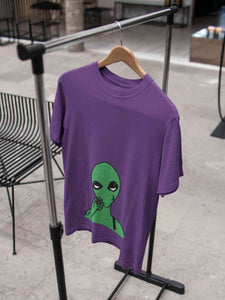 Alien Smoking Women Half Sleeves T-shirt- KidsFashionVilla