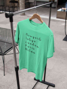 Newyork Tokyo London Paris Milan Women Half Sleeves T-shirt- KidsFashionVilla