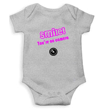 Load image into Gallery viewer, Smile U R On Camera Rompers for Baby Boy- FunkyTradition FunkyTradition
