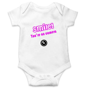 Smile you are on Camera Rompers for Baby Boy- FunkyTradition FunkyTradition
