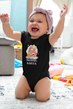 Load image into Gallery viewer, Custom Name 8 Month Birthday Teddy Design Rompers for Baby Girl- KidsFashionVilla
