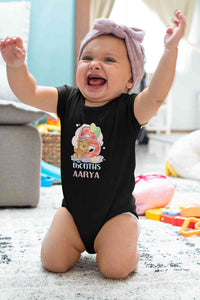 Custom Name 8 Month Birthday Teddy Design Rompers for Baby Girl- KidsFashionVilla