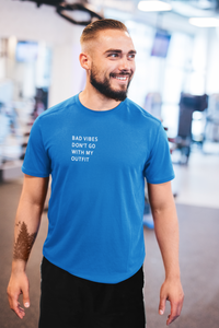 Bad Vibes Dont Go With My Outfit Minimal Mens Half Sleeves T-shirt- KidsFashionVilla
