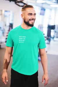 Bad Vibes Dont Go With My Outfit Minimal Mens Half Sleeves T-shirt- KidsFashionVilla