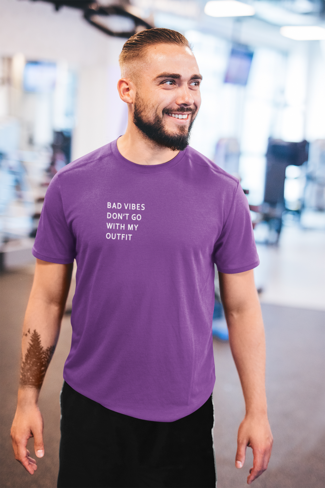 Bad Vibes Dont Go With My Outfit Minimal Mens Half Sleeves T-shirt- KidsFashionVilla