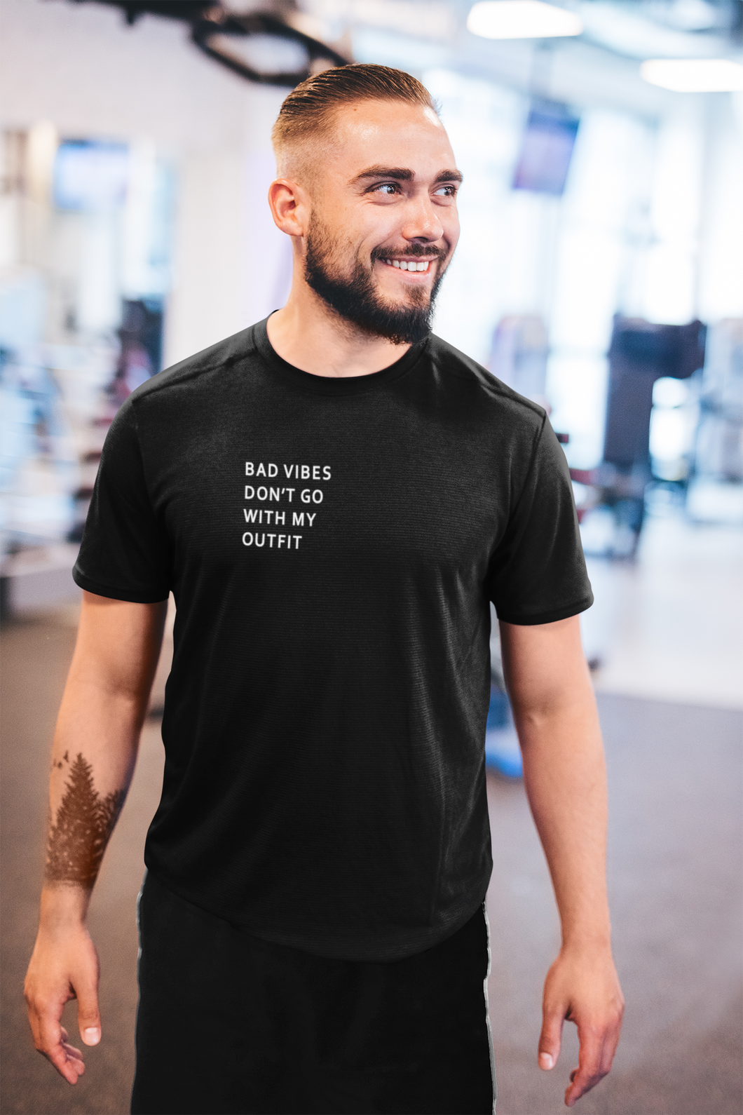 Bad Vibes Dont Go With My Outfit Minimal Mens Half Sleeves T-shirt- KidsFashionVilla