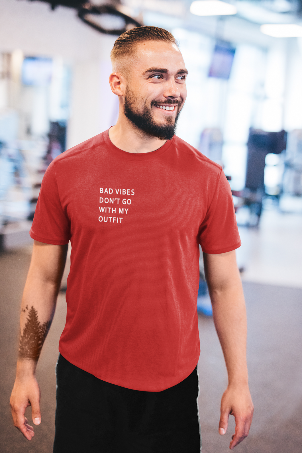 Bad Vibes Dont Go With My Outfit Minimal Mens Half Sleeves T-shirt- KidsFashionVilla