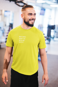Bad Vibes Dont Go With My Outfit Minimal Mens Half Sleeves T-shirt- KidsFashionVilla