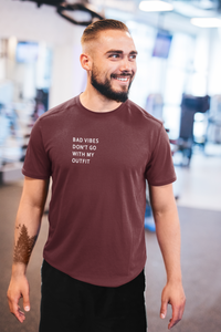 Bad Vibes Dont Go With My Outfit Minimal Mens Half Sleeves T-shirt- KidsFashionVilla