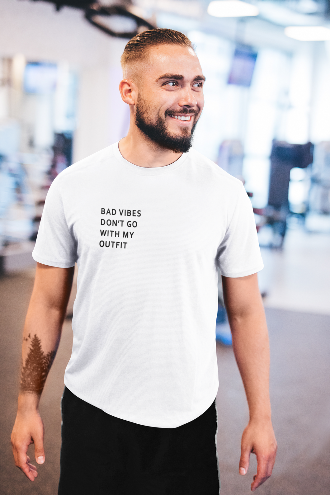 Bad Vibes Dont Go With My Outfit Minimal Mens Half Sleeves T-shirt- KidsFashionVilla