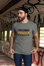 Load image into Gallery viewer, Public Warning Quotes Mens Half Sleeves T-shirt- KidsFashionVilla
