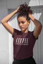 Load image into Gallery viewer, Coffee Is My Love Language Women Half Sleeves T-shirt- KidsFashionVilla
