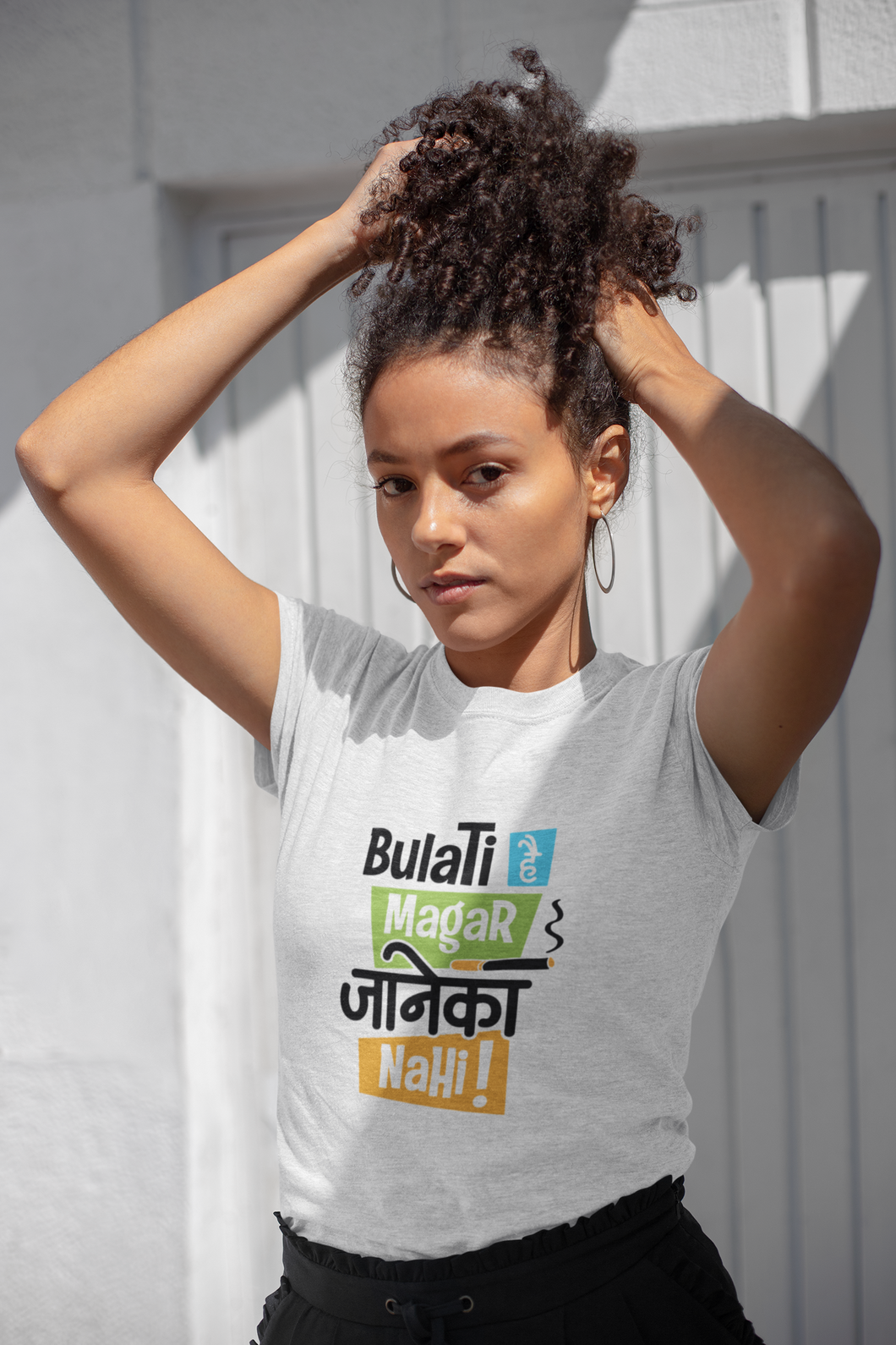 Bulati Hai Magar Janeka Nhi Women Half Sleeves T-shirt- KidsFashionVilla